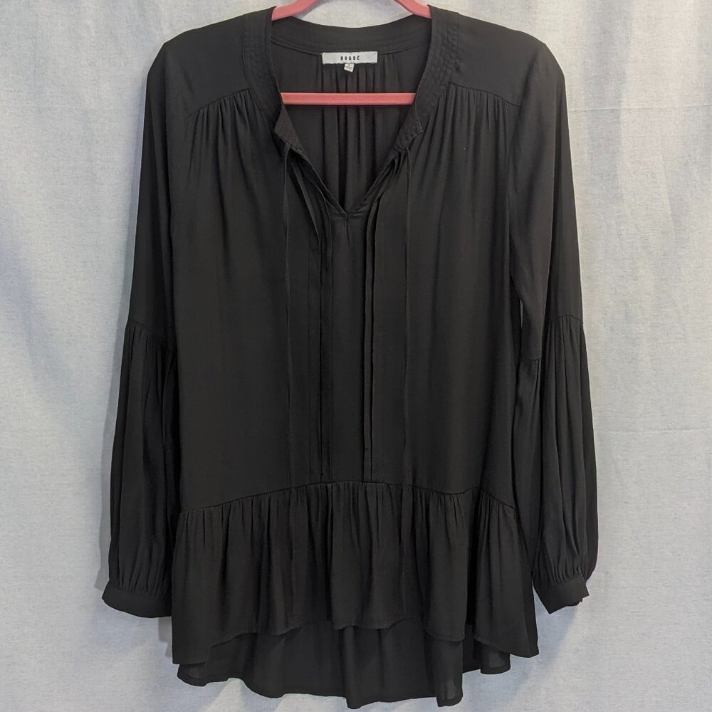 RO & DE Size Small (Oversized) Almost Black Boho Top